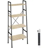 Tectake tectake® Leiterregal, Liverpool 61,5 x 36,5 x 150 cm