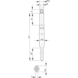BKS Treibriegelstange 9006, 966 mm, für Planet Türdichter, unten, verzinkt