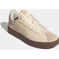Sneaker ADIDAS SPORTSWEAR "VL COURT 3.0", Gr. 43, wonder weiß, wonder weiß, gold metallic, Leder, Synthetik, Schuhe Sneaker, inspiriert vom Design des adidas samba