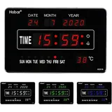 Gojoy - led Uhr Digitale Uhr Große Wanduhr, 220V lcd Digital Tischuhr Wanduhr, Wanduhr mit Uhrzeit/Datum/Temperatur, Elektronische led- Wohnzimmer