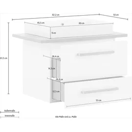 Schildmeyer Waschtisch Duo, 80 cm Breite weiß