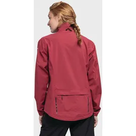 Schöffel Jacket Style Lurbek WMS, wasserdichte Fahrradjacke mit radspezifischer Passform, ultraleichte Regenjacke mit Rückentasche, atmungsaktiv, merlot, 44