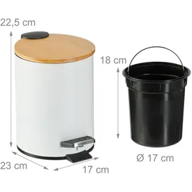 Relaxdays Mülleimer Bad 3 l Weiß