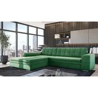 Fun Möbel Ecksofa Sofa SARRA mit Schlaffunktion Stoff Fresh Grün Ottomane Links