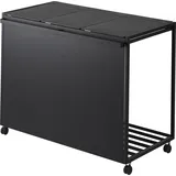 Yamazaki Mülleimer mit 3 Fächern & Rollen, TOWER, Abfalleimer, schwarz,