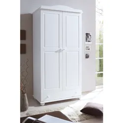 TiCAA Kleiderschrank 2-türig Adam Kiefer massiv