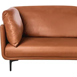 Beliani Sofa REVSNES Kunstleder Goldbraun