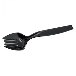 Einweg Serviergabeln Schwarz 23cm aus Plastik, 10 Stück - Mank