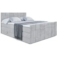 Altdecor Boxspringbett Hellgrau, Holzwerkstoff, Höhe ca. 20 cm 140x200