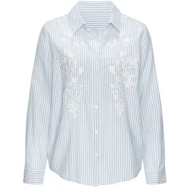 LASCANA Langarmbluse blau-creme gestreift 40