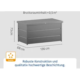 EcoStar Gartenbox Elegant 136 cm x 73 cm x 68 cm Graualuminium