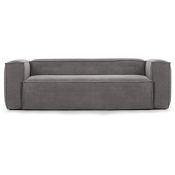 Kave Home Sofa Blok Cord Grau 2-Sitzer