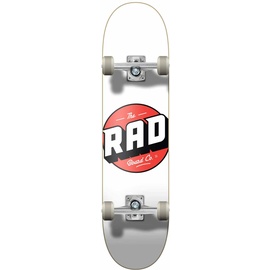 RAD Unisex – Erwachsene Logo Progressive Skateboard, Weiß, 8"