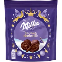 Milka Feine Kugeln Dark Milk 1 x 100g, Weihnachtsschokolade Einzelpackung, Adventskalender Schokolade, Süßigkeiten zu Weihnachten aus 100% Alpenmilch Schokolade