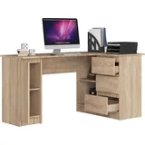 akord furniture factory AKORD B20 rechts Sonoma-Eiche mit 4 Ablagen B155 x H77 x T85 cm - Hellbraun