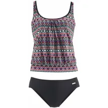 LASCANA Tankini Damen Schwarz/Mehrfarbig 52