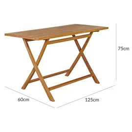 Garland® Bari Gartentisch 125 x 60 x 75 cm Braun