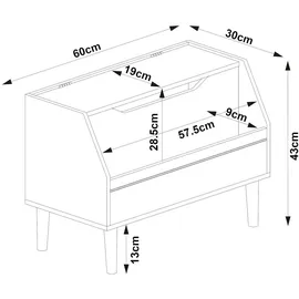 [en.casa] Spielzeugtruhe Aavanrar 60 x 30 x 43 cm 1-tlg. weiß
