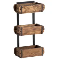 Woodkings Woodkings® Wandregal Ziegelform 3er Altholz Metall Wandderoration Aufbewahrungsbox