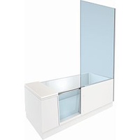 Duravit Shower + Bath Badewanne 700455000000000 170 x 75 x 21,05 cm, Klarglas, Nische, Glas rechts, montierte Tür, weiß