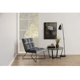 VCM Cocktailsessel Alba Samt 62 x 90 x 86 cm Grau