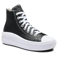 Converse Chuck TAYLOR ALL Star Move Platform Leather Sneaker Schwarz Weiß Weiß, 37.5