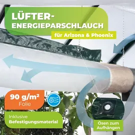 Bio Green BioGreen Energiesparschlauch für Gewächshauslüfter "Arizona" | 300 cm | inklusive Befestigungsmaterial