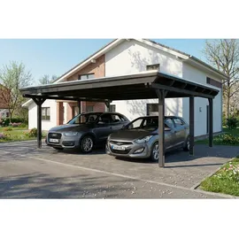 SKANHOLZ Doppelcarport 6,09 x 6,04 m anthrazit inkl. Pfostenanker
