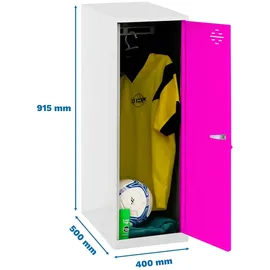 simonlocker montadas Dism.single Mini Schließfach 40,0 x 50,0 x 91,5 cm Weiß/Pink