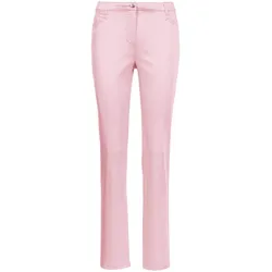 Stoffhose GOLDNER "Kurzgröße Leichte Baumwoll-Hose CARLA", Damen, Gr. 25, K-Gr, rosa (geranie), Obermaterial: 98% Baumwolle CO. 2% Elasthan EL., Hosen Stoffhose