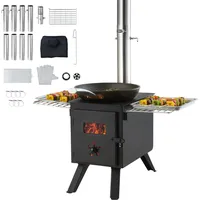 Vevor Zeltofen 394 x 608 x 425 mm Campingherde 365 x 250 x 255 mm Kammergröße Gartenofen Campingofen Werkstattofen Holzofeno outdoor kocher outdoor Küche für Camping Outdoor Heizung