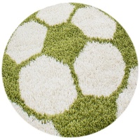 Stilvoll Günstig Kinderteppich für Spiel-Kinderzimmer Fußball-Design für Jungs und Mädchen, Rund, Höhe: 30 mm grün 100 cm x 100 cm x 30 mm