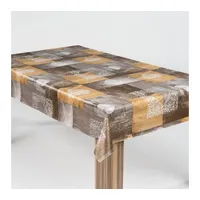 Laro Wachstuch-Tischdecke Wachstischdecke Gartentischdecke Holzliebe Braun Grau, Muster:Holzliebe Braun
