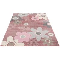 Lüttenhütt Kinderteppich »Johanna«, rechteckig, Design mit Blumen, ideale Wende-Teppiche fürs Kinderzimmer 30350760-4 pink 14 mm,