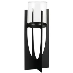 TABLE PASSION Flaches Windlicht - Form 9 x 28 cm - Schwarz Rund Metall Tisch Passion 8x8 cm