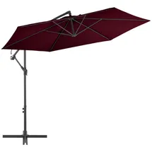 vidaXL Ampelschirm Ø 300 cm Bordeauxrot