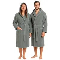 Betz Bademantel Microfaser mit Kapuze - RIGA - für Herren und Damen Größe S/M Farbe: tannengrün - S-M