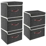 luxuskollektion Faltbare Aufbewahrungsbox 38 x 25 x 25 cm 5-tlg. schwarz