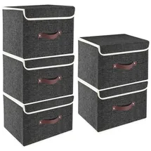 luxuskollektion Faltbare Aufbewahrungsbox 38 x 25 x 25 cm 5-tlg. schwarz
