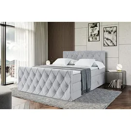 altdecor Boxspringbett AMAY-Z KING - 160x200 - H3/H4 - Hellgrau