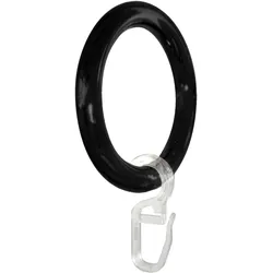 Gardinenring GARESA "Kunststoffring mit Haken" Gr. 1, schwarz, Ø:28cm, Gardinenbefestigungen, für Durchmesser bis 28mm, einfache Montage