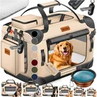 LOVPET® Hundebox Hundetransportbox faltbar Inkl.Hundenapf Transporttasche Hundetasche Transportbox für Haustiere, Hunde und Katzen Haustiertransportbox