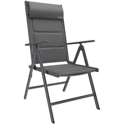 GARMIO® Gartenstuhl Balkonstuhl FLORENZ anthrazit, 7-fach verstellbar, klappbar, inkl. Nackenkissen, für Terrasse
