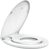 Toilettendeckel mit Absenkautomatik, Kinder, Magnet, Quick Release, oval, Weiß