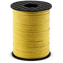 Partydeco Geschenkband Glitzer gold 5 mm x 225 m