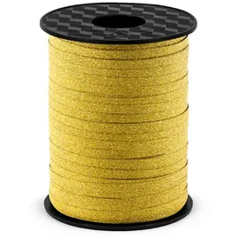 Partydeco Geschenkband Glitzer gold 5 mm x 225 m