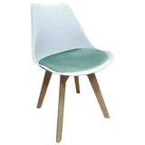 HTI-Living Esszimmerstuhl Stuhl Atlanta Velvet (Stück, 1 St), Esszimmerstuhl Kunststoffschale Samtbezug Holzfüße weiß