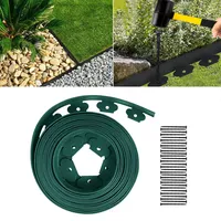YARDIN Rasenkante Kunststoff Beeteinfassung Flexibel Beetumrandungen mit 90 Bodennoppen, 30m Beetbegrenzung Hohe Zähigkeit (Grün)