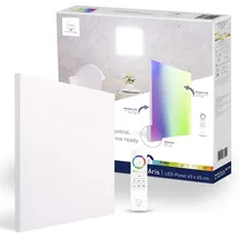 tint Smarte LED-Deckenlampe ARIS – Steuerbar per Alexa oder Fernbedienung – Mit weißem (1800-6500 K) und farbigem Licht RGB – Quadratisches Panel 30 x 30 cm