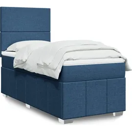 vidaXL Boxspringbett mit Matratze Blau 140x200 cm Stoff